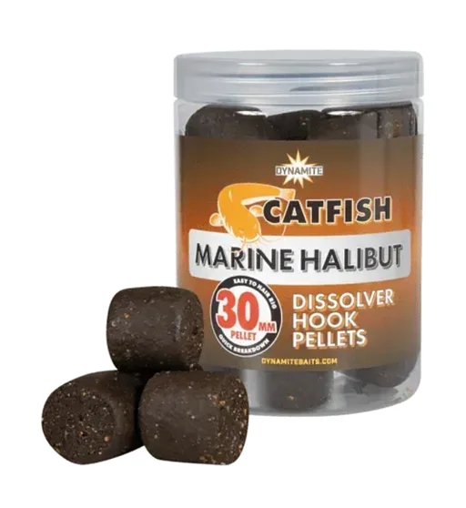 Пелетс Dynamite Baits Catfish Marine Halibut Dissolver Hook Pellets 30mm