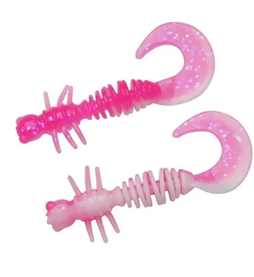Cилікон Berkley PowerBait Power Curly 40mm 12pcs #Pink/White