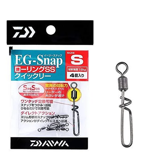 Вертлюжок с застежкой Daiwa Eg-Snap S Rolling Swivel SS Quickly