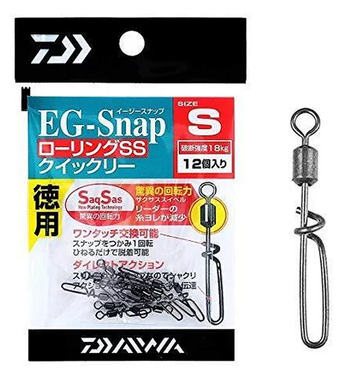 Вертлюжок с застежкой Daiwa Eg-Snap S Rolling Swivel SS Quickly Toku