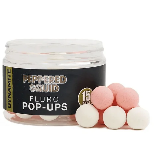 Бойли Dynamite Baits Peppered Squid Fluro Pop-Ups 15mm