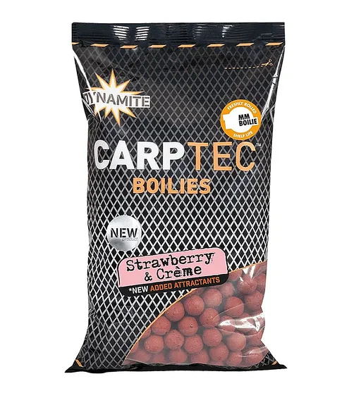 Бойли Dynamite Baits Carp-Tec Strawberry & Creme Boilie 20mm 1.8kg