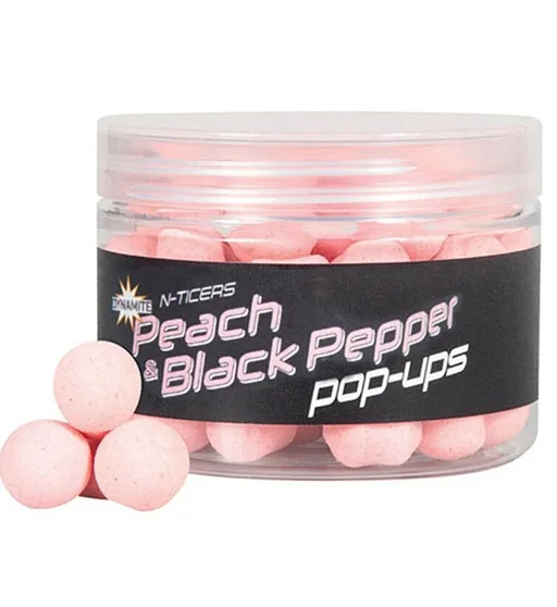 Бойли Dynamite Baits Pop-Up N-Ticers Peach & Black Pepper 12mm