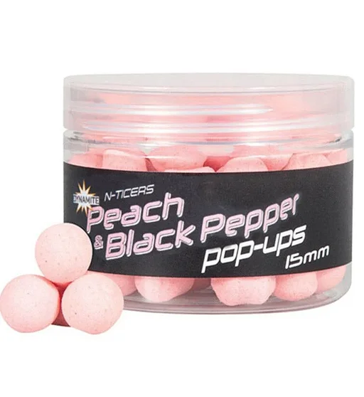 Бойли Dynamite Baits Pop-Up N-Ticers Peach & Black Pepper 15mm
