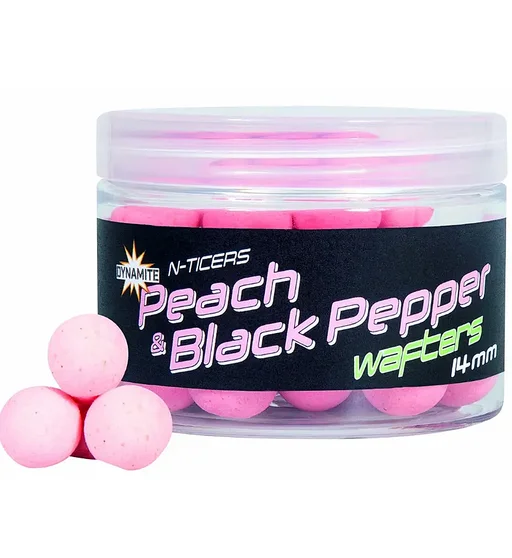Бойли Dynamite Baits Wafters N-Ticers Peach & Black Pepper 14mm
