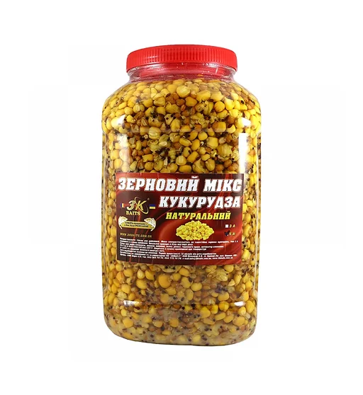 Прикормка 3KBaits Зерновой микс кукуруза натуральный 5L