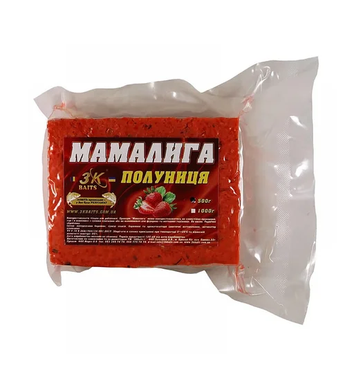 Прикормка 3KBaits Мамалига полуниця 0.5kg