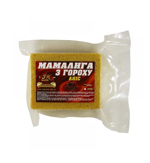 Прикормка 3KBaits Мамалига горох аніс 0.5kg