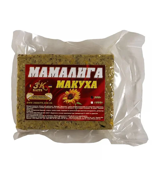 Прикормка 3KBaits Мамалыга макуха 0.5kg
