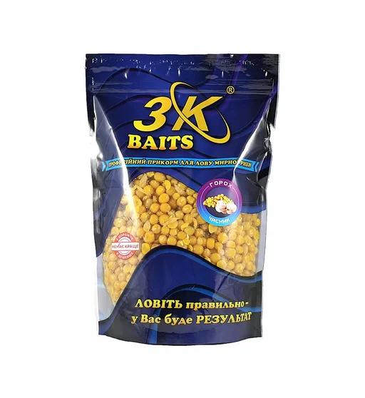 Прикормка 3KBaits Горох чеснок 0.8kg