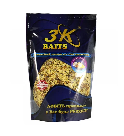 Прикормка 3KBaits Зерновой микс пшено чеснок 1kg