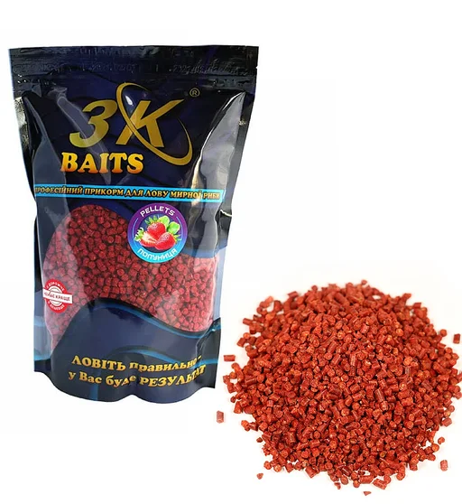 Пеллетс 3KBaits Клубника 2mm 0.8kg