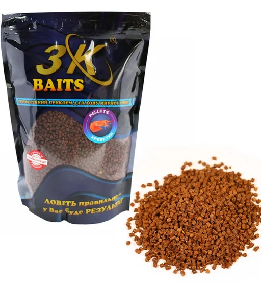 Пелетс 3KBaits Креветка 2mm 0.8kg