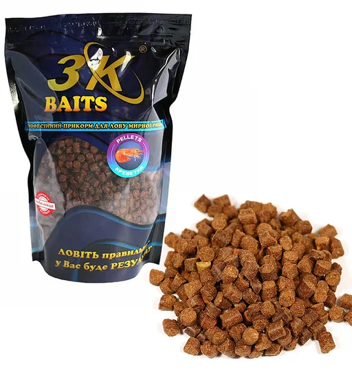Пеллетс 3KBaits Креветка 6mm 0.8kg