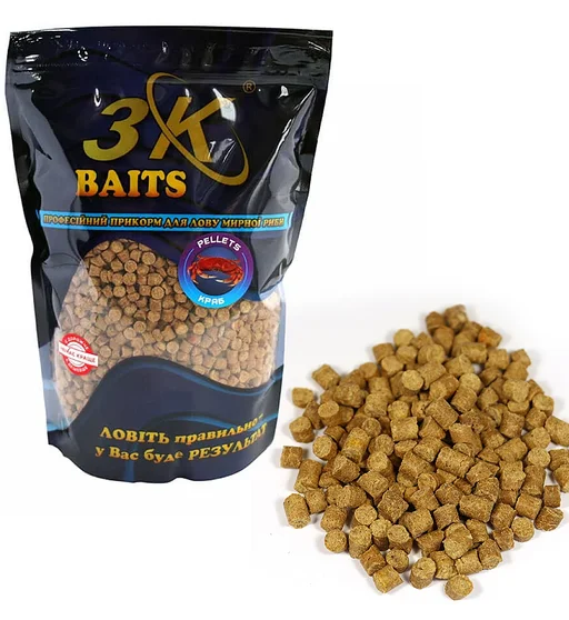 Пелетс 3KBaits Краб 6mm 0.8kg