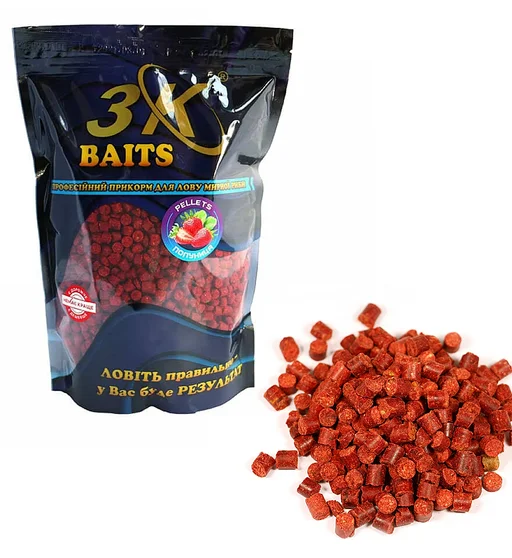 Пелетс 3KBaits Полуниця 6mm 0.8kg