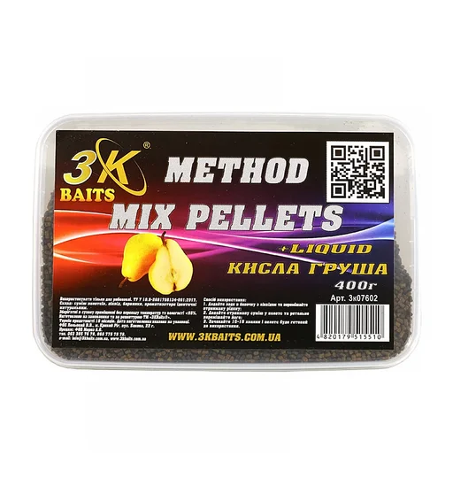 Прикормка 3KBaits Method mix кислая груша 0.4kg