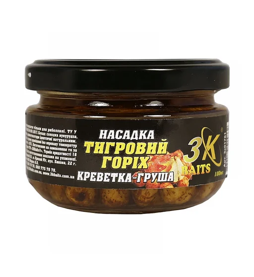 Насадка 3KBaits Тигровий горіх Premium креветка-груша 100ml