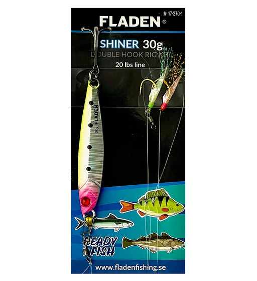 Пількер Fladen Shiner 30g double hook rig kit Lime