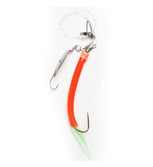 Морской монтаж Fladen Rubber Mac red lumi tail rig 12/0