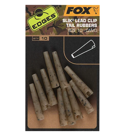 Клипса Fox Edges Camo Slik Lead Clip Tail Rubber Size10 10pcs