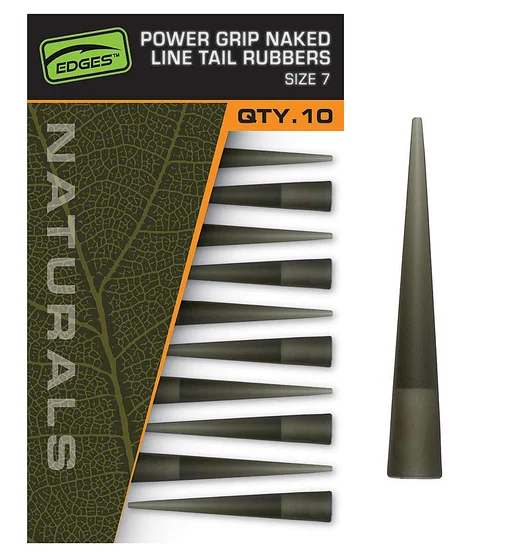 Конус для клипс Fox Edges Naturals Power Grip Naked Line Tail Rubbers Size 7 10pcs