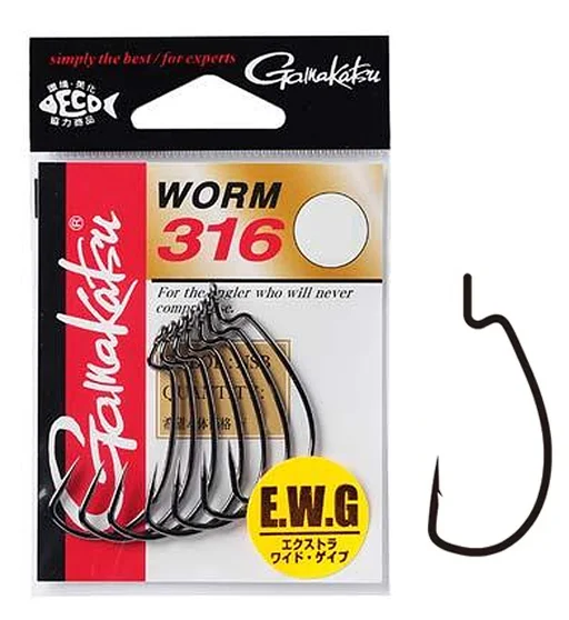 Крючки офсетные Gamakatsu Worm 316 №2/0
