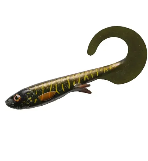 Силікон Wolfcreek Lures Curly 22 220mm+tail 75g #C018 Green Motoroil Pike