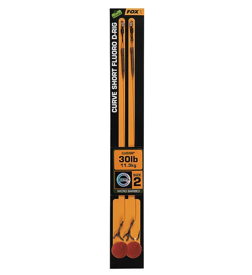 Поводок Fox Edges Curve Short Fluoro D-Rig 30lb 2pcs