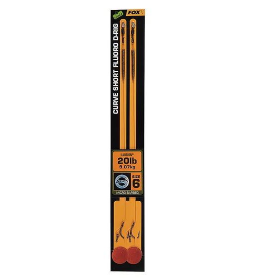Поводок Fox Edges Curve Short Fluoro D-Rig 20lb 2pcs