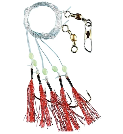 Морской монтаж Fladen Sundet Herring 5-hooks size 1/0 Red