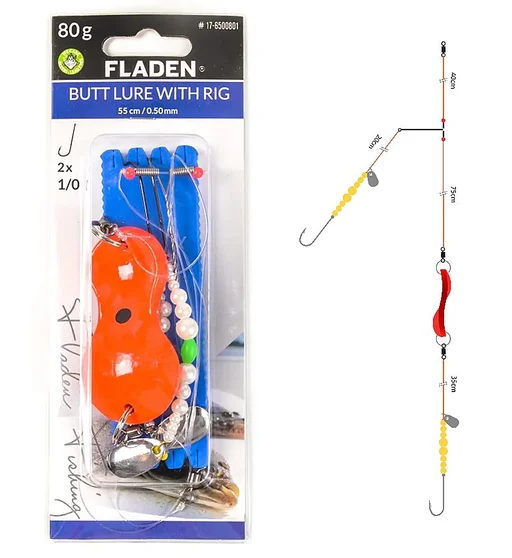 Морской монтаж Fladen Butt lure w pearl boom 80g 55cm line 0.5