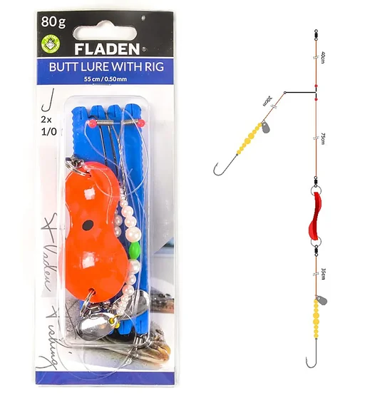 Морской монтаж Fladen Butt lure w pearl boom 80g 55cm line 0.5