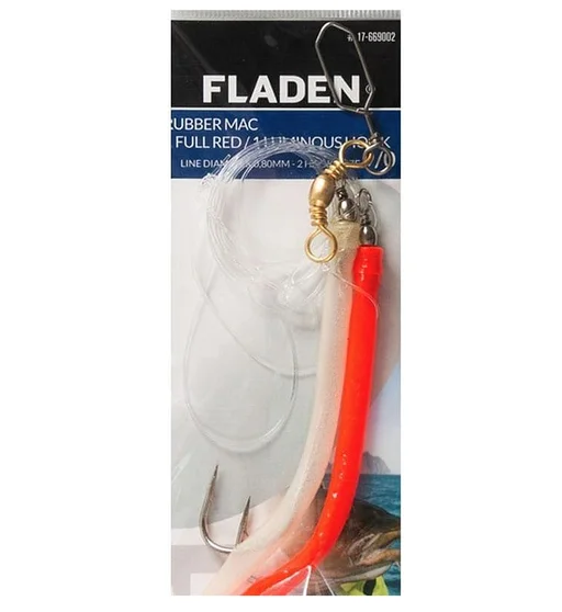 Морський монтаж Fladen Rubber M 1 full red hook 12/0 and 1 lum
