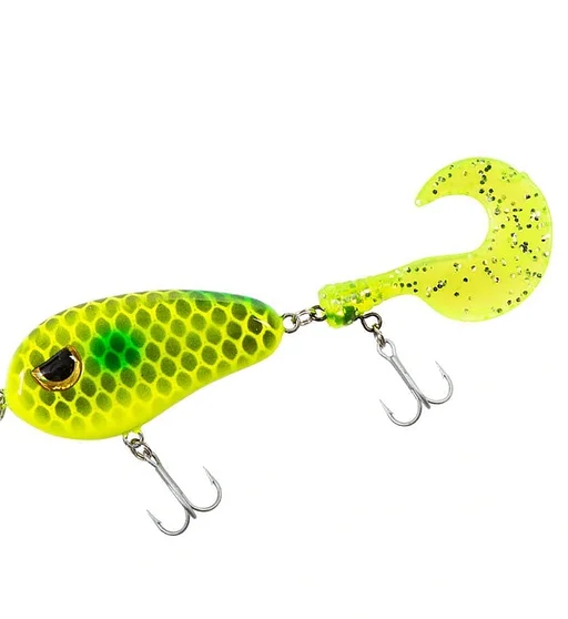 Джерк Fladen Scary tail 18g #Lmegreen grey pattern