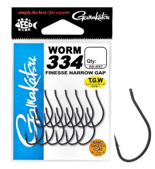 Гачки офсетні Gamakatsu Worm 334 #1/0 10pcs