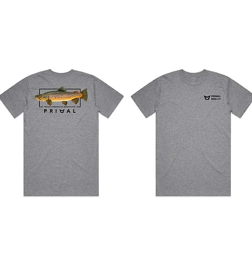 Футболка Primal Artist Tee Brown Trout Grey Marle XL