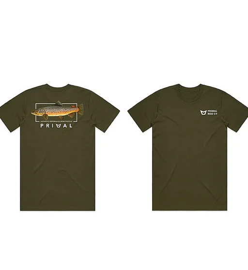 Футболка Primal Artist Tee Brown Trout Olive XL
