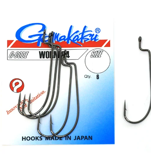 Гачки офсетні Gamakatsu Worm 34 black№2