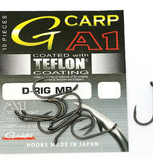 Гачки Gamakatsu A1 G-CARP D-Rig MB Teflon Coating Grey №6 10pc