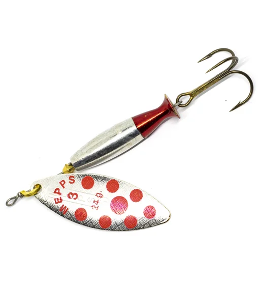 Блесна вращающаяся Mepps Aglia Long Heavy №3 argent red dots 24g