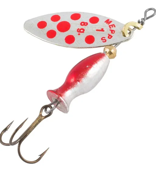 Блесна вращающаяся Mepps Aglia Long Heavy №1 silver red dots 8g