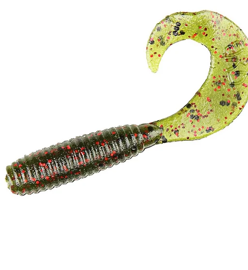 Силікон Gary Yamamoto Single Tail Grub 4" 20pc #Pumpkin With Large Black And Small Green