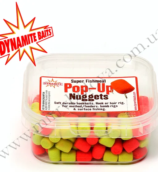 Нагетс Dynamite Baits Pop-Ups Super Fishmeal Nuggets Yellow/Red 8mm