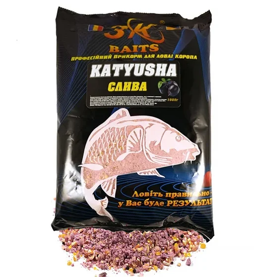 Прикормка 3KBaits Katyusha Cлива 1kg