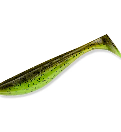 Силікон FishUp Wizzle Shad 3" 8pc #204 Green Pumpkin/Chartreuse