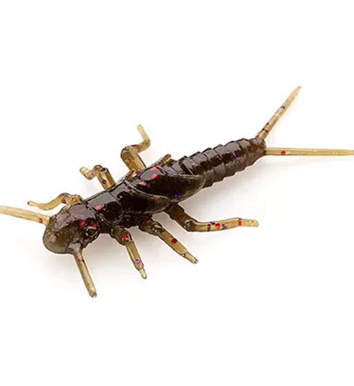 Силікон FishUp Stonefly 0.75" 12pc #050 Green Pumpkin Brown/Red & Purple