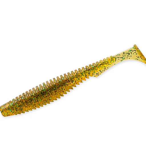 Силікон FishUp U-Shad 4" 8pc #036 Caramel/Green & Black