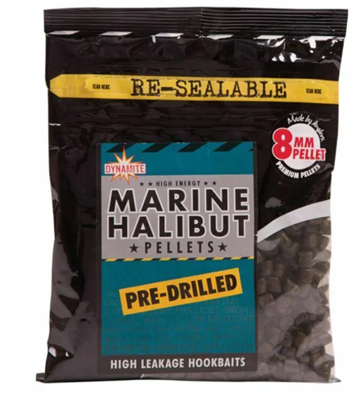 Пелетс Dynamite Baits Pre-Drilled Marine Halibut 8mm 350g