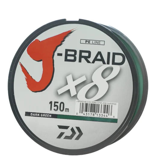 Шнур Daiwa J-Braid Х8 150m Dark Green 17.0kg 0.22mm #2.5